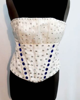 Corset Blanco bordado con perlas