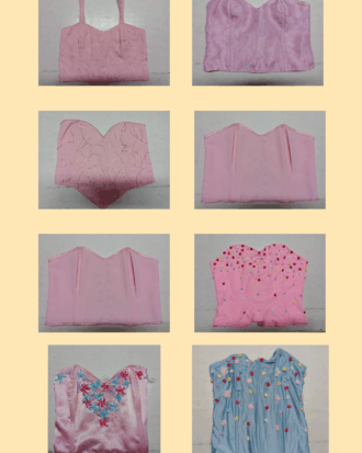 Corset Celeste con flores 02