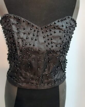 Corset Negro bordado con Perlas