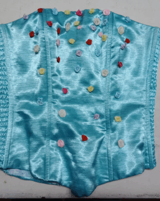 Corset celeste con flores