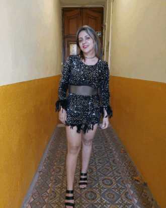 vestido con lentejuela